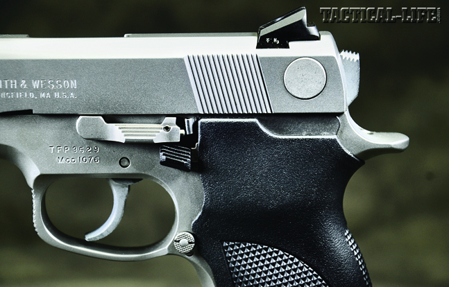 FBI bid specs required an easy-to-use decocking lever on the frame.