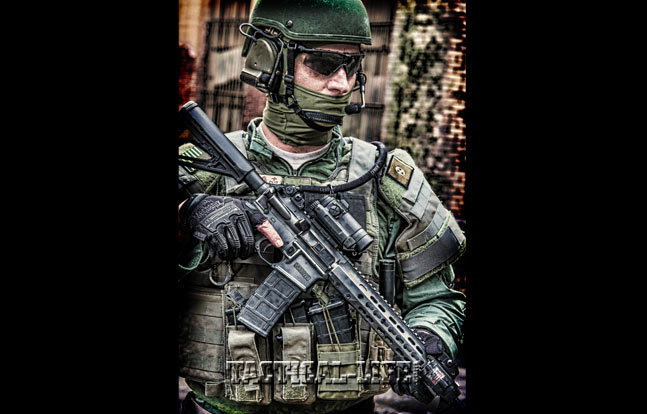 Barrett’s quality and attention to detail are evident in the new piston-driven REC7 in 5.56mm NATO. This combat-ready carbine is born for harsh use, and it features several performance-enhancing upgrades. Shown with an Aimpoint CompM4 sight.