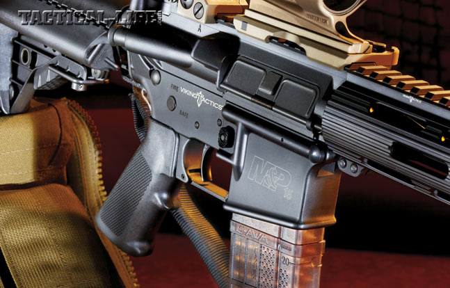 The VTAC II uses an A2 pistol grip and a non-adjustable, single-stage Geissele Super-V trigger designed exclusively for Viking Tactics.