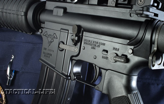 The controls are mil-spec, including the single-stage trigger within the standard triggerguard, the safety selector and the bolt release.