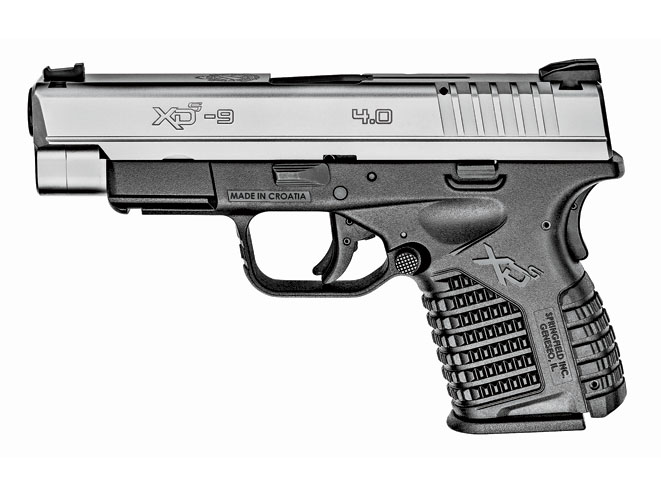 The new 4.0 has the same lightweight, ultra compact polymer frame as the XD-S-45  combined with the XD Service Model’s 4-inch barrel and a longer slide. 