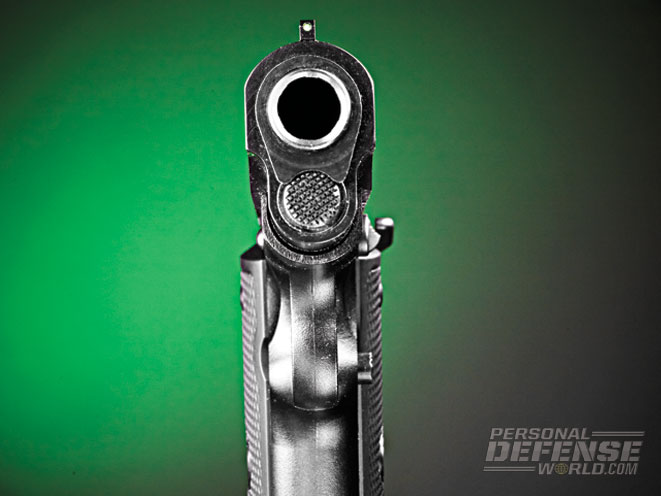 Para equips the Expert with a match-grade stainless steel barrel and a green fiber-optic front sight.