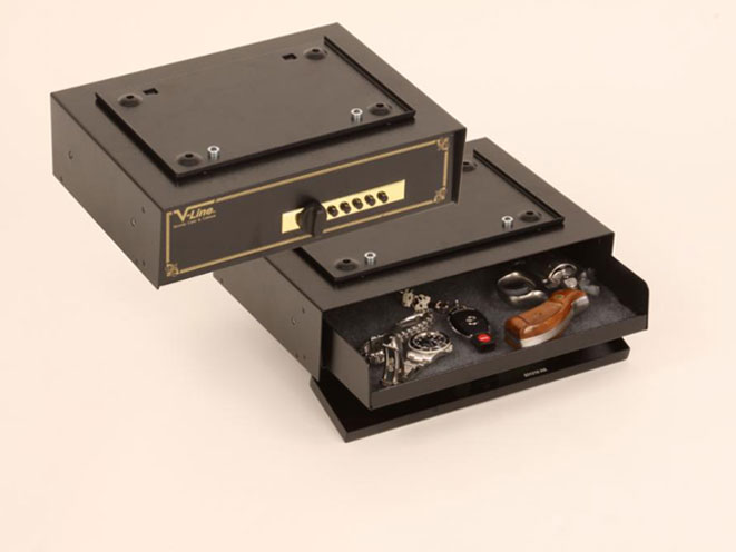 gun safe, gun safes, bedside gun safe, v-line hide-away