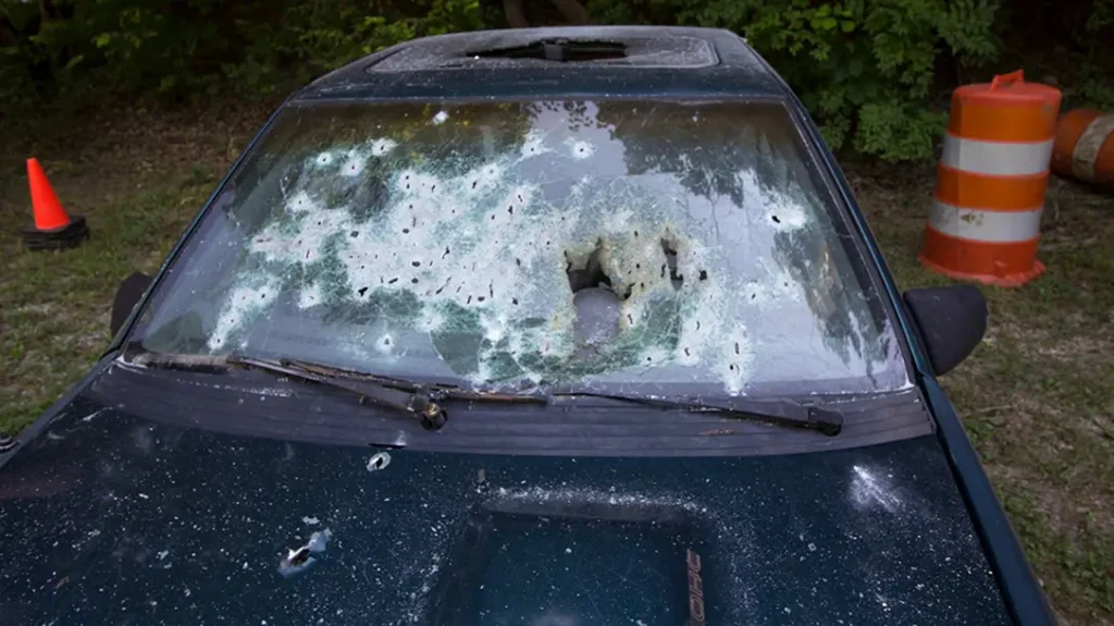 Shooting though the windshield is an option.