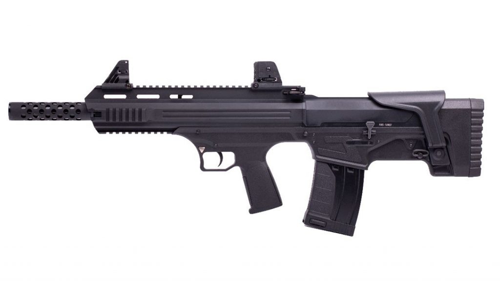 The American Tactical Bull-Dog shotgun utilizes a box magazine system.