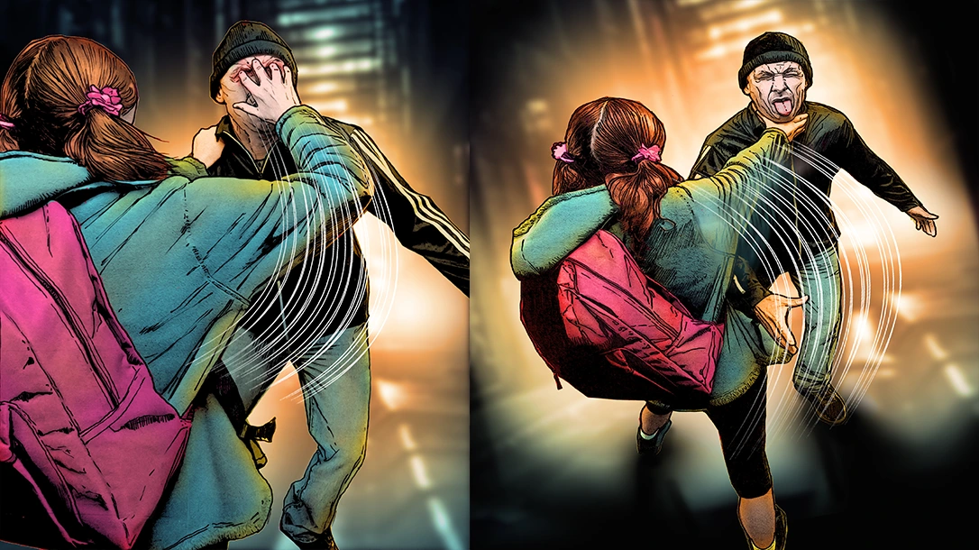 A classic eye gouge.