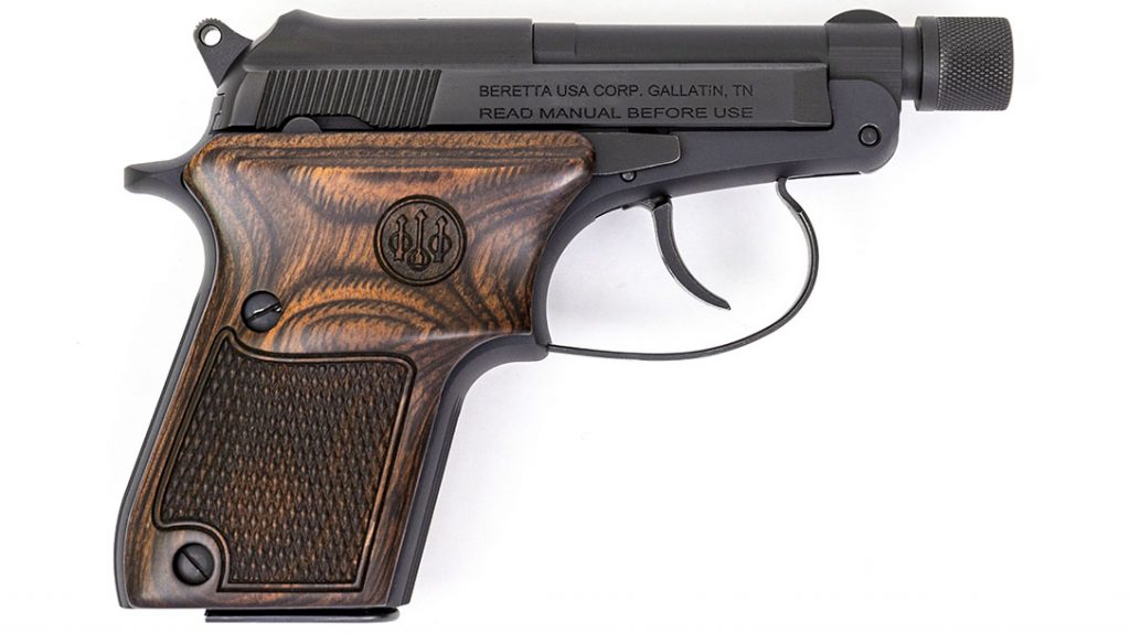 C. The Bobcat Covert has a minimum of controls; they include the barrel locking latch, manual thumb safety and magazine catch in the left grip panel.