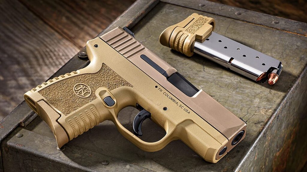 The FN 503 micro compact pistol now comes in FDE. 
