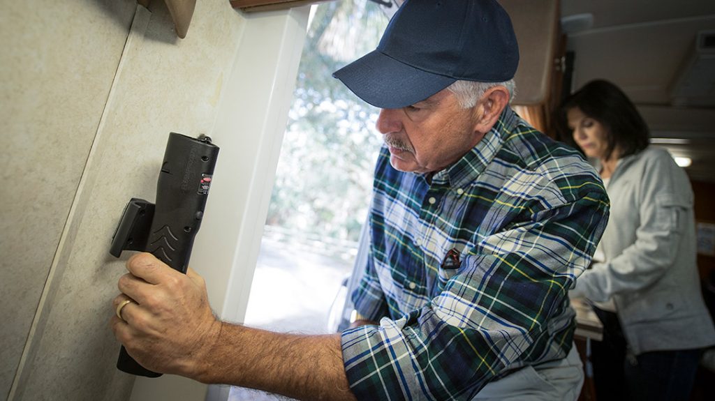 A wall “holster” keeps the LifeLite hanging in a high traffic area of your home.