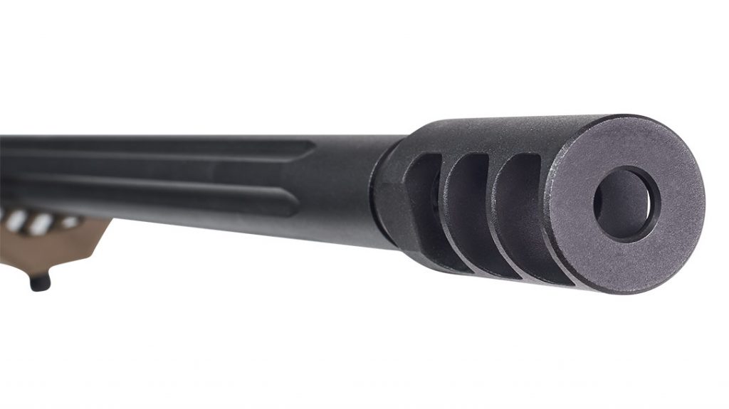 The included muzzle brake makes shooting the .300 PRC feel more like launching a .308 Win. round.