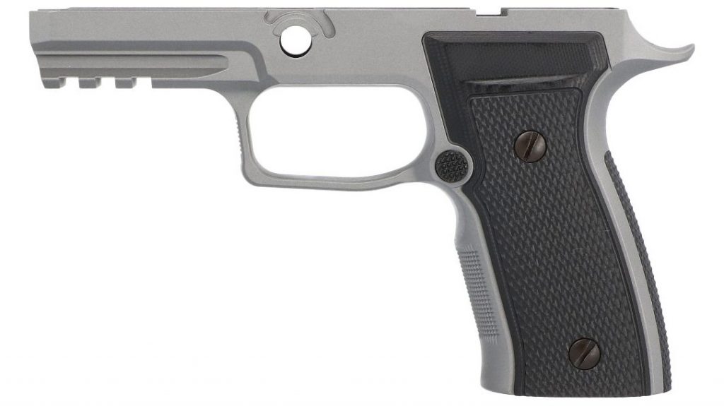 The SIG Sauer AXG Titanium Cerakote grip module.