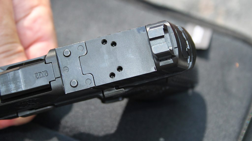 The slide is ready to accept your favorite optic.