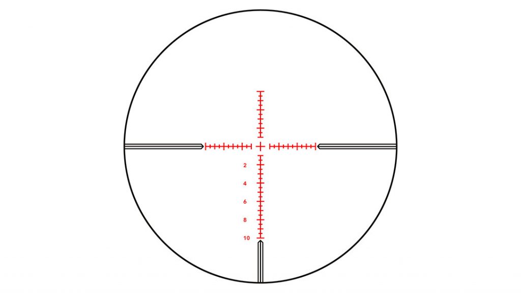 The German Precision Optics 4.5-27x50i Riflescope reticle.