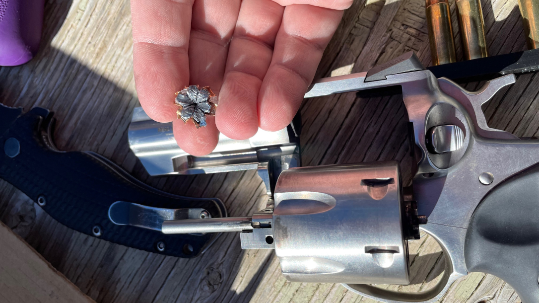 180 grain Federal HST 40 S&W fired through denim expanded perfectly