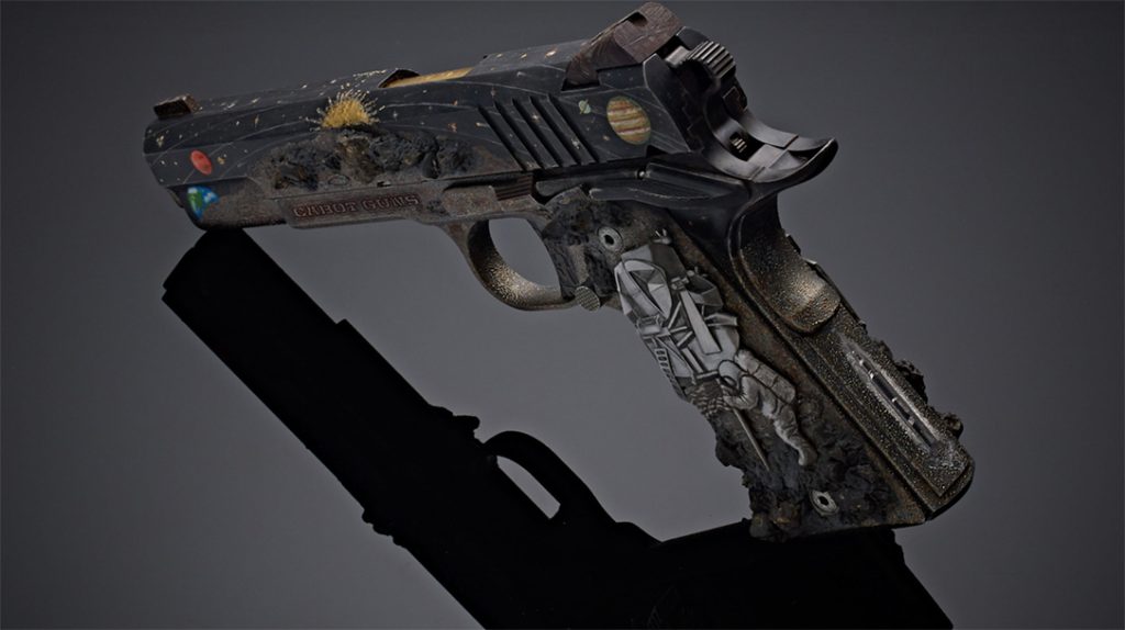 The Cabot Moonshot features actual bits of lunar meteorite in the finish. 