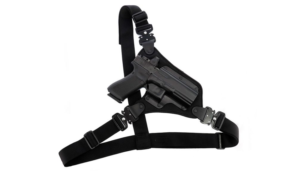 The Galco High Ready Chest Holster.