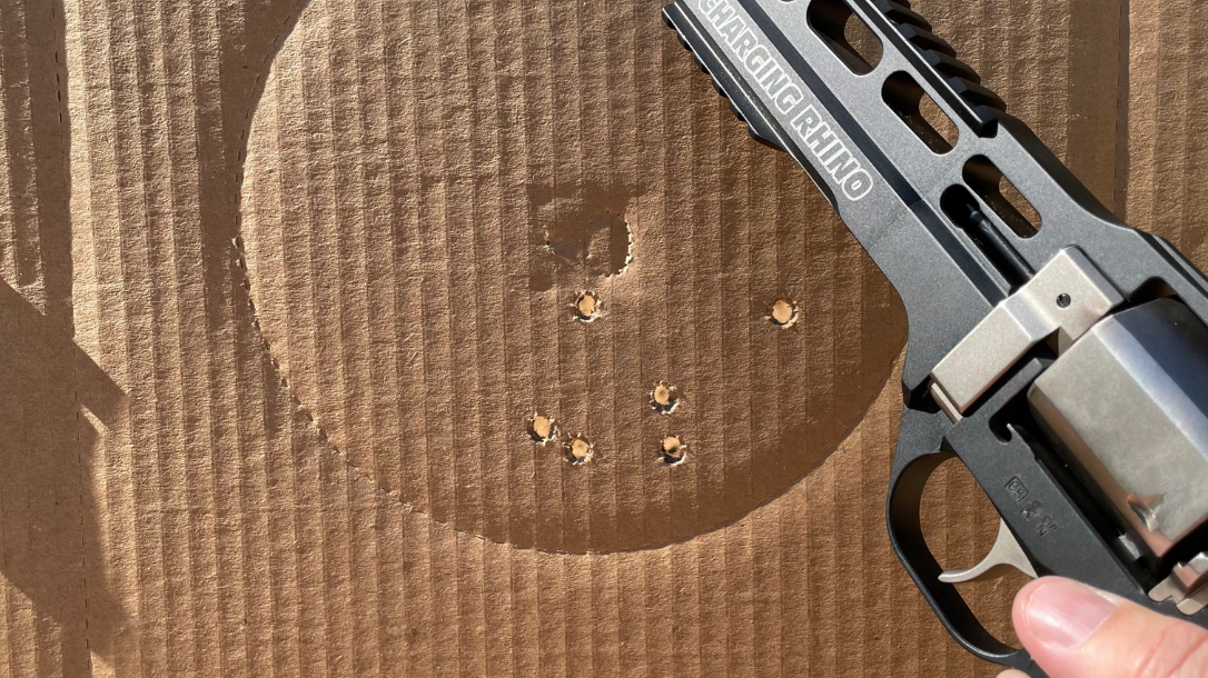 Chiappa Rhino 60DS aka Charging Rhino 6 shot group