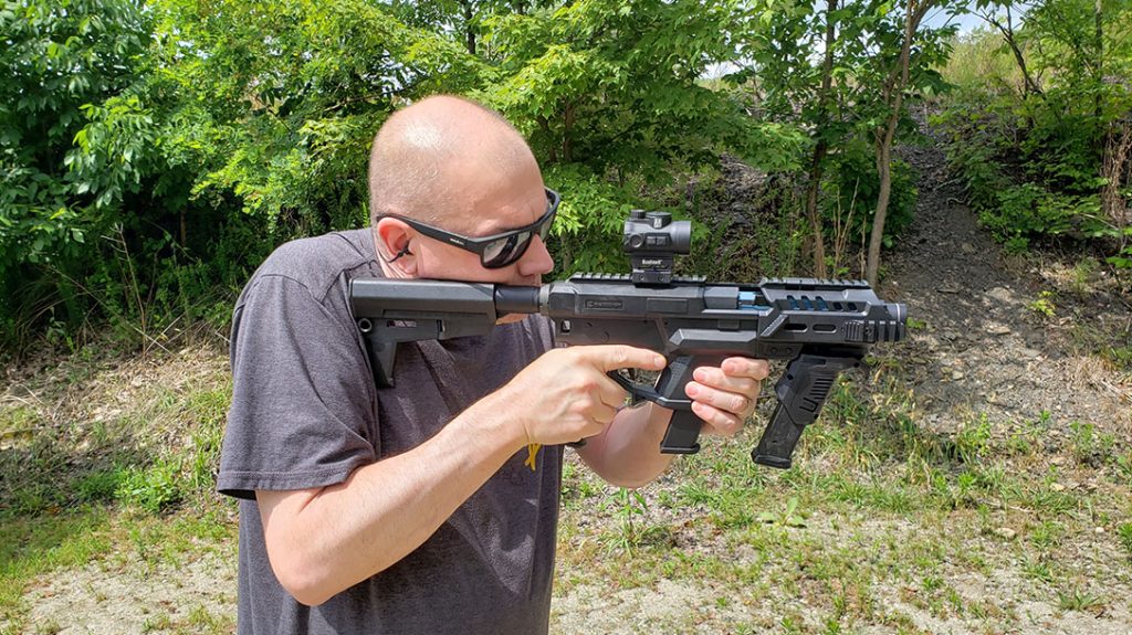 The author was recovering from recent shoulder surgery during the range session but found out that he could still tuck into it just fine. Don’t tell his doctor.