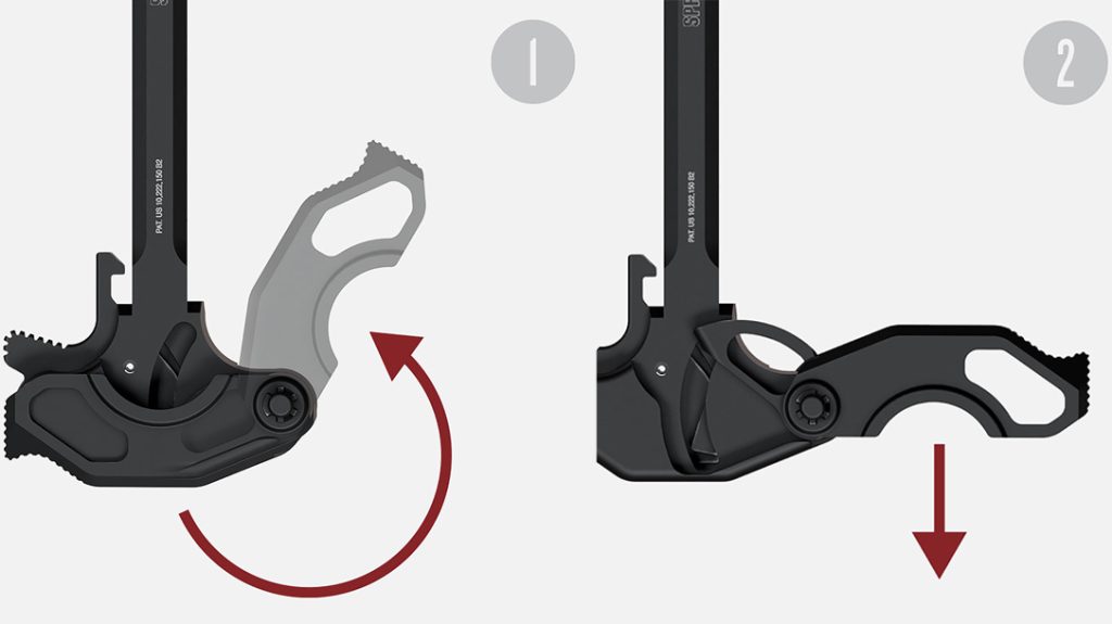 To apply force, simply pull back on the LevAR to pull a cartridge. 
