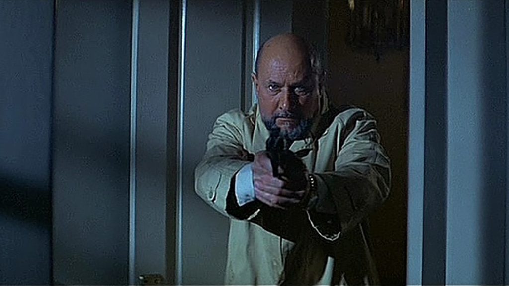 Dr. Samuel Loomis chases Michael Myers, in Halloween, armed with an Smith & Wesson Model 15 Combat Masterpiece.