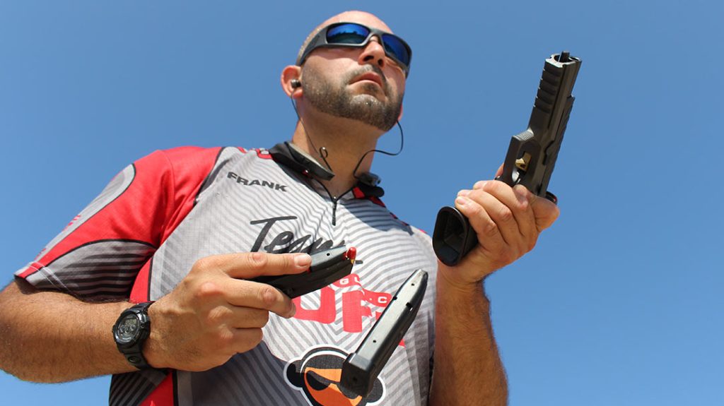 Reloads are fast and instinctual, although with 20-plus rounds onboard you’ll rarely get a chance to appreciate this.