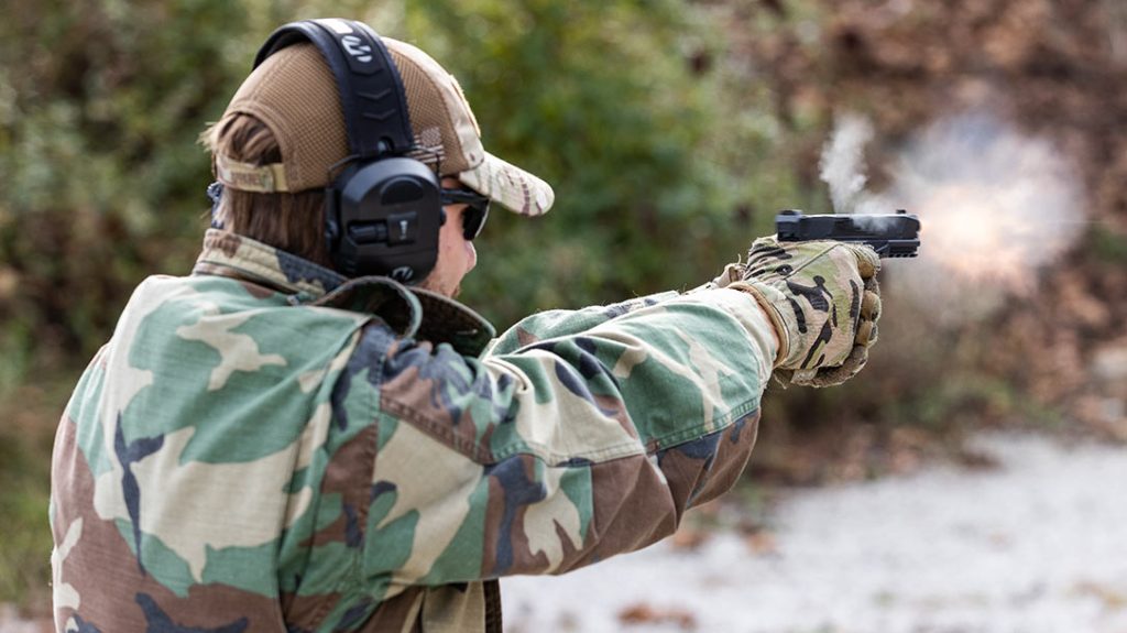 The texturing on the grip was very effective, allowing for excellent control over the pistol during fire.