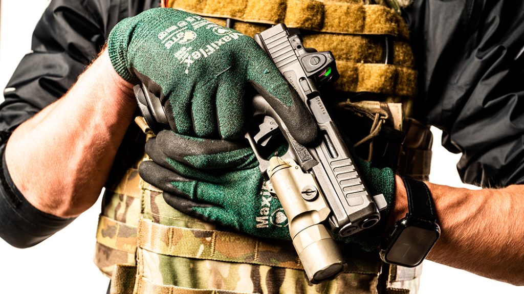 A modern grip on a Glock