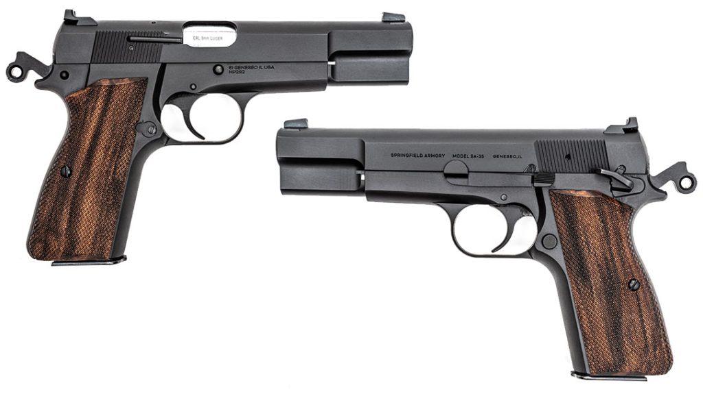 Hi-Power lovers were thrilled at the introduction of the SA-35 “Hi-Power.” This photo is of a factory stock SA-35.