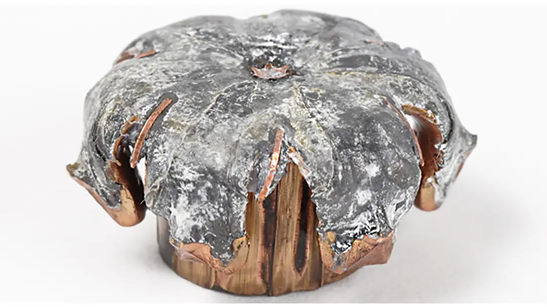 In tests, Winchester’s 125-grain .357 Magnum PDX1 expanded well despite heavy cloth barriers.