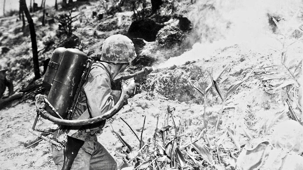 Flamethrower in WWII. 
