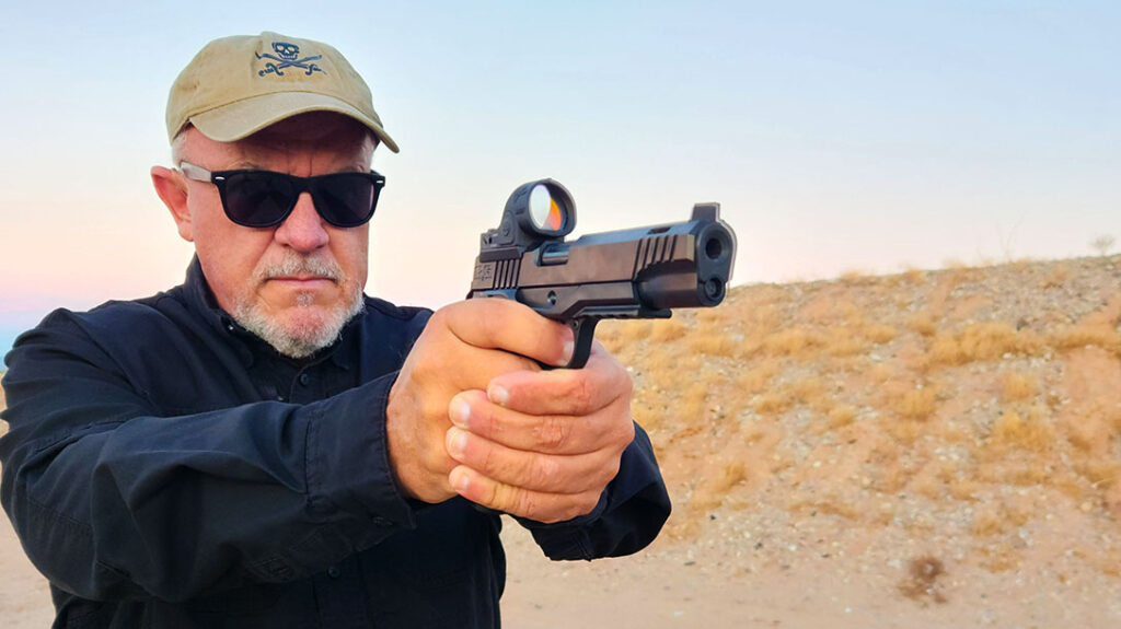 The author shooting the Cabot Guns Insurrection.