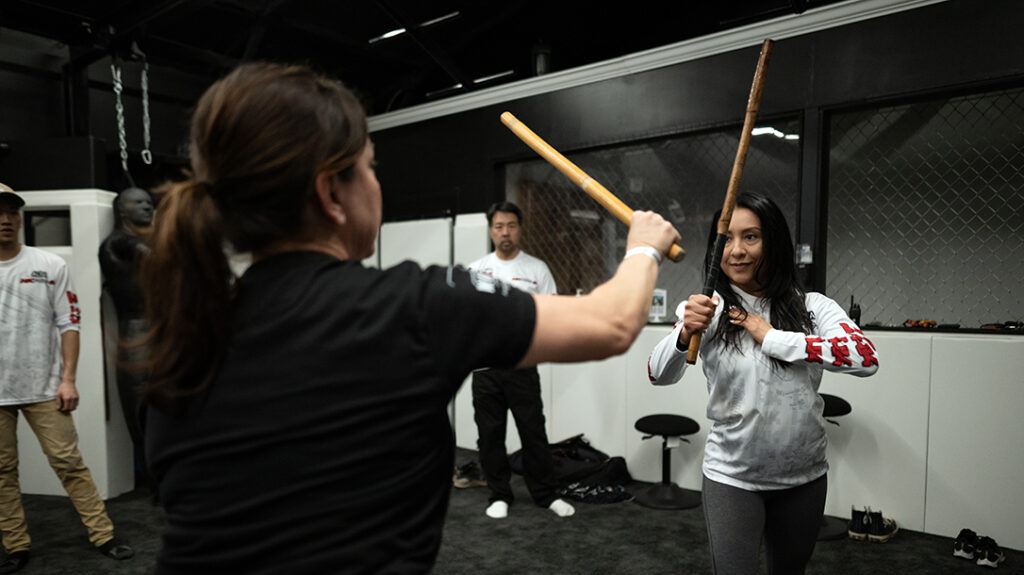 Stick and knife combatives training at WOFT. 