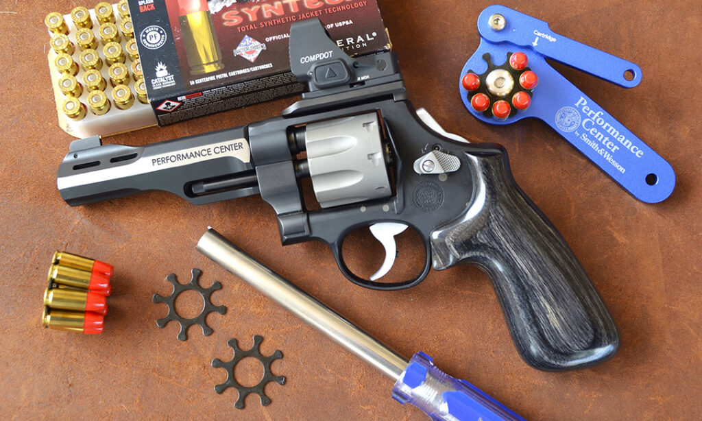 Smith & Wesson includes 5, 8-shot moon clips with the JM 327 WR.