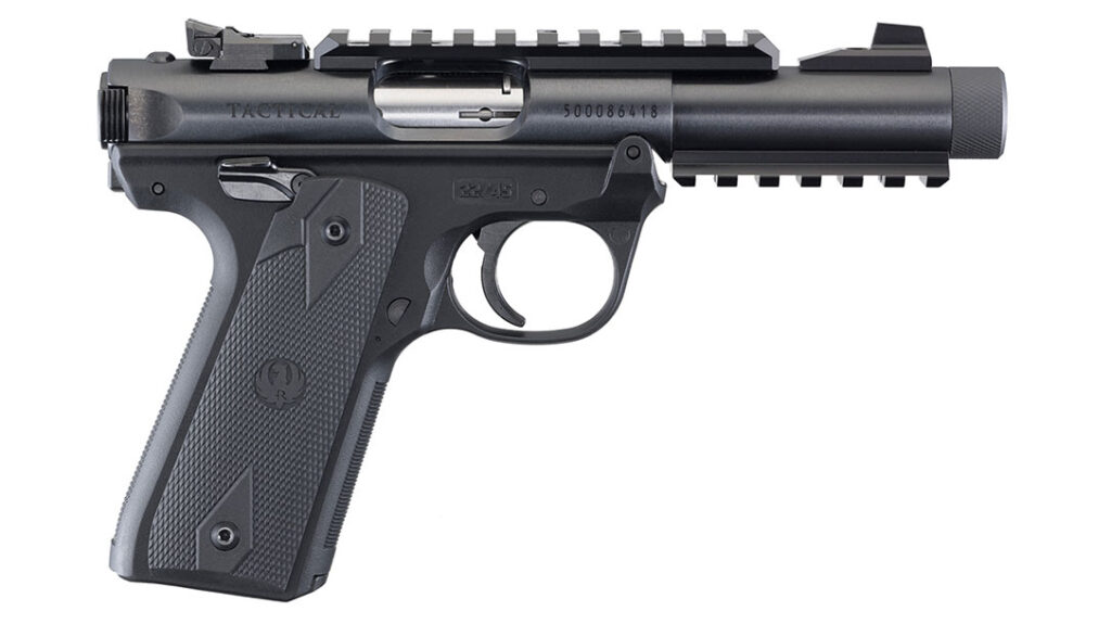 Threaded Barrel Pistols: Ruger Mark IV 22/45 Tactical.