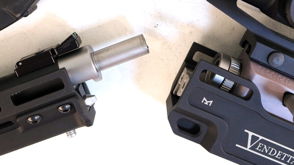 Takedown components separated for illustration. 