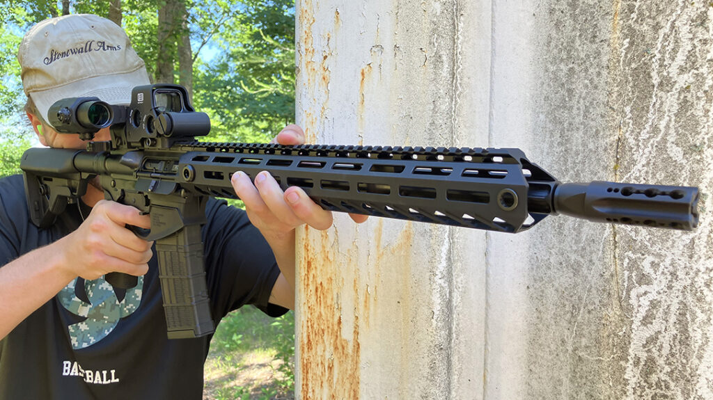 The AR-X showed true versatility performing within the multiple 100 yard bays at EVTC firing from barricades.
