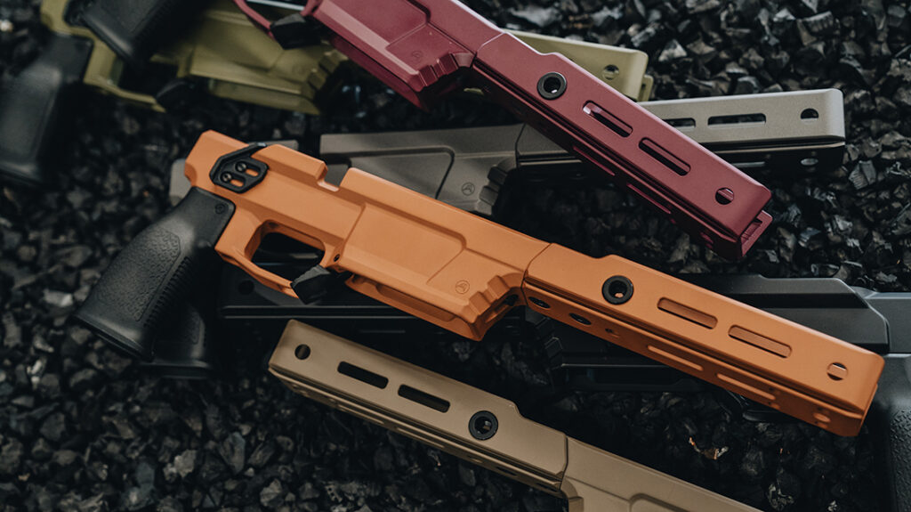 Color options on the Solus Short Action Pistol. 