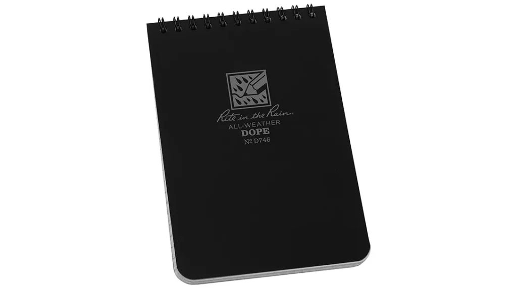 A data book helps you dial in your DOPE more efficiently.