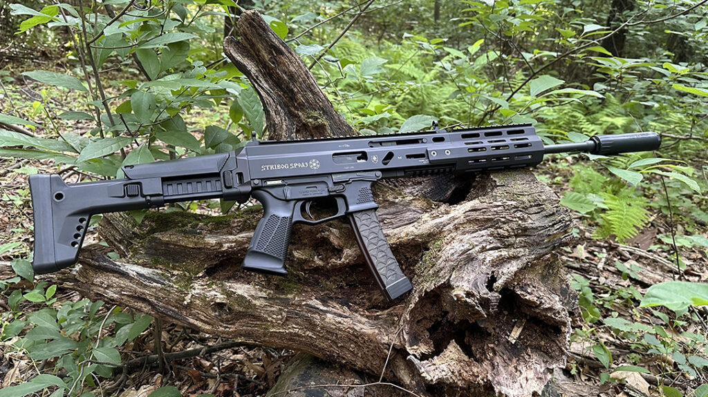 The Stribog SP9 A3 utilizes a roller-delayed action. 
