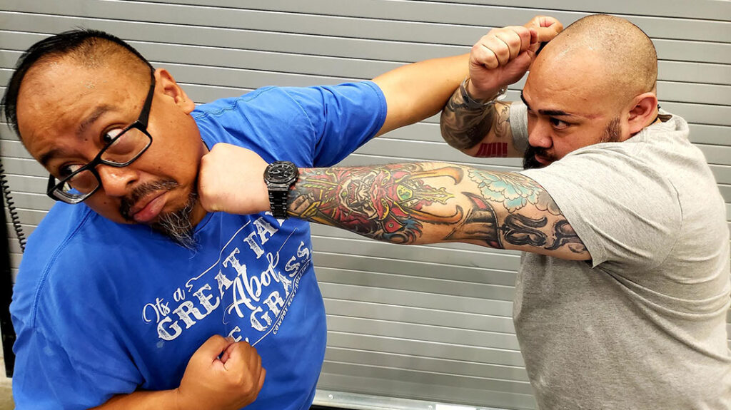 Jose throws a solid left of his own.