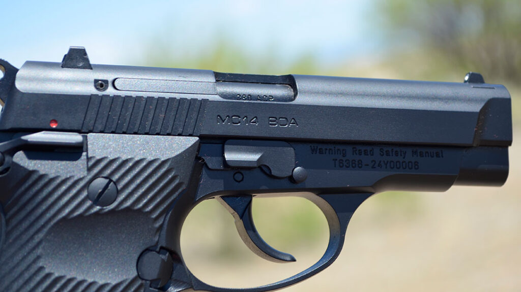Most folks will immediately recognize that the Turkish pistol uses a closed slide with a traditional ejection port.