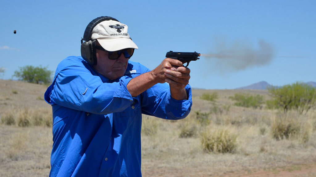 The author shooting the Girsan MC14BDA.