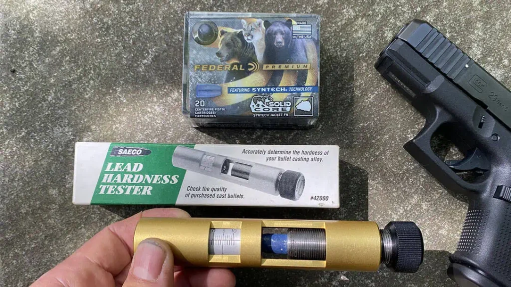 The SEACO tester showed the Federal Premium Syntech had a Brinnel hardness of 9.