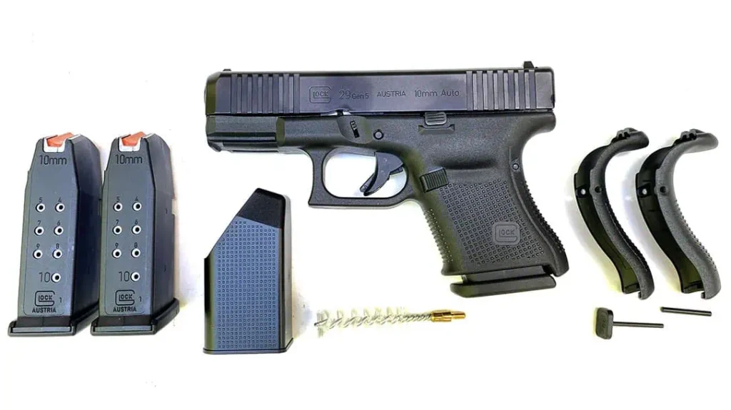 The Glock G29 Gen 5 comes with interchangeable backstraps for the ultimate fit.
