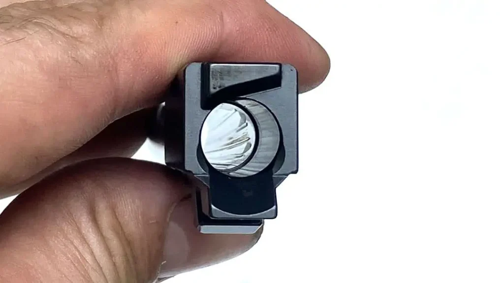 The G29 Gen 5 barrel sides showed distinctive narrow lines from Glock’s new polygonal rifling used in the Glock Marksman Barrel (GMB).