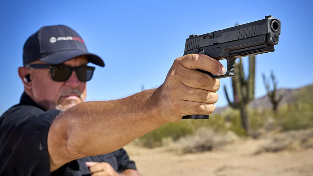 In our initial press of the trigger, we will experience all three stages of the trigger motion.