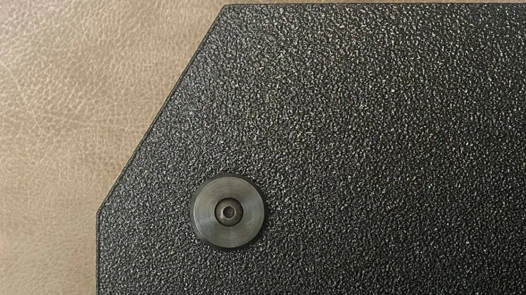 The Premier Body Armor Home Shield is made of Ultra-High Molecular Weight Polyethylene and features a waterproof polyurea coating.