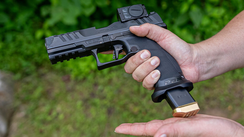 The magazines for the Walther PDP Pro ACRO are the 18-round PDP magazines.