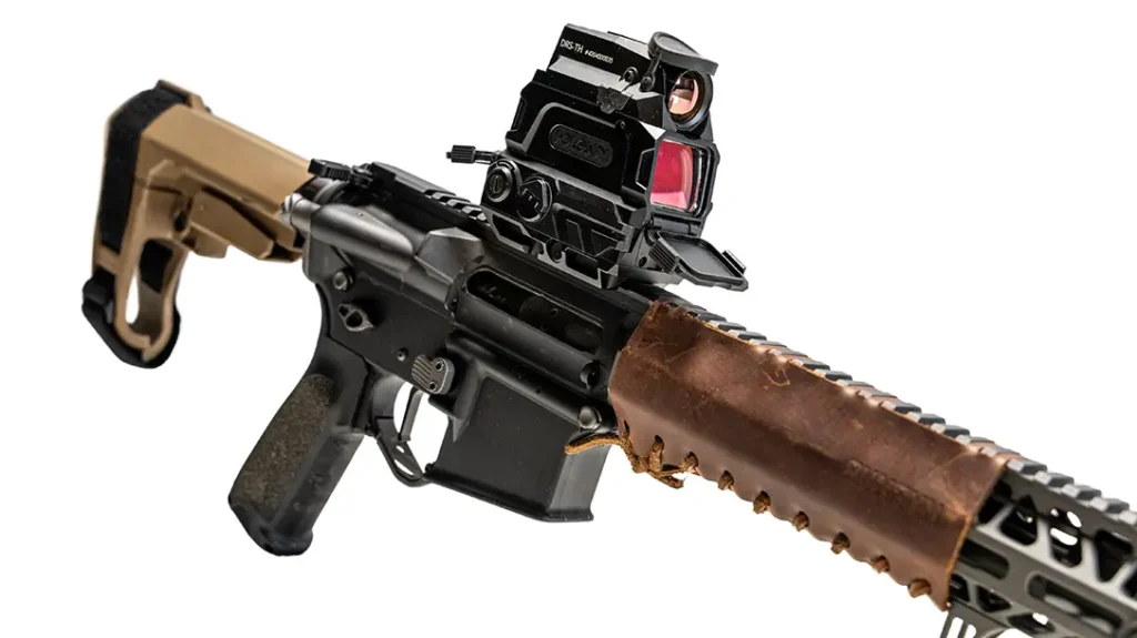 A Picatinny rail attachment provides the interface.