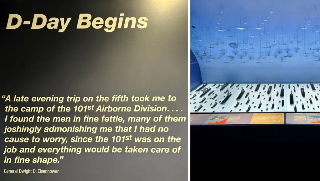 An exhibit on the D-Day landing during World War II.